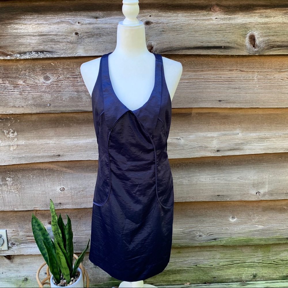 Richard Chai for Target Tuxedo Dress Size 11 Navy Blue Satin